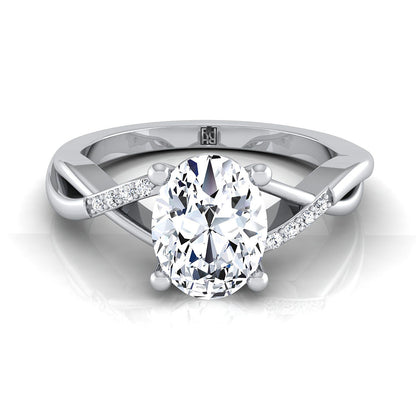 The Athena Select Pavé Engagement Ring with Lab Diamond in 18K White Gold - view 1