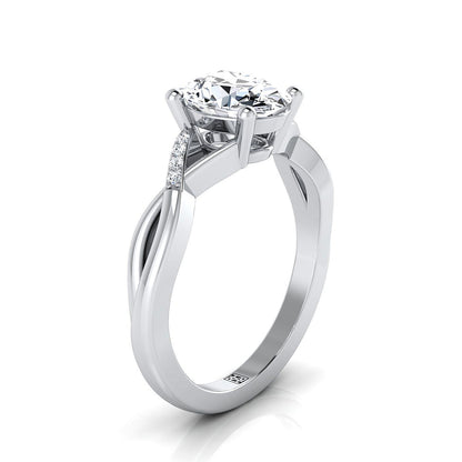 The Athena Select Pavé Engagement Ring with Lab Diamond in 18K White Gold - view 2
