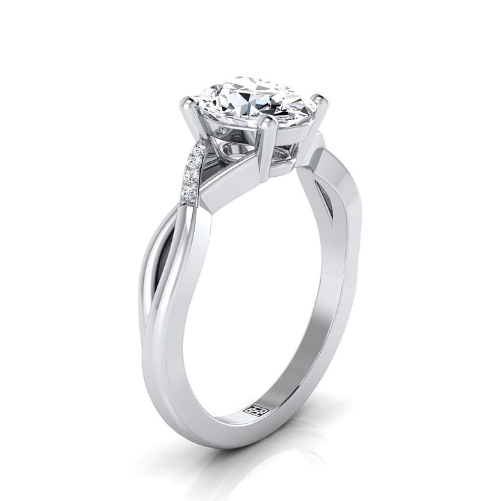 The Athena Select Pavé Engagement Ring with Lab Diamond in 18K White Gold - view 2