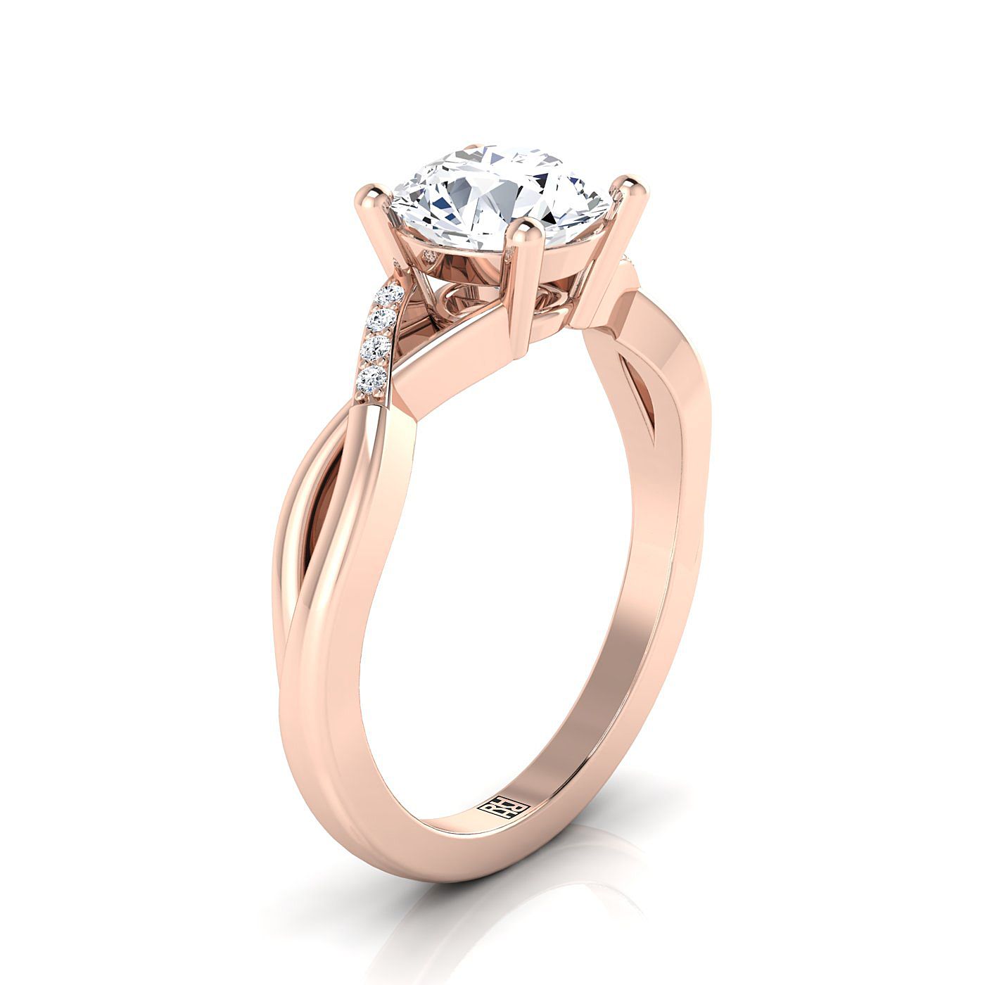 Select Pavé styling on The Athena round engagement ring setting | RockHer