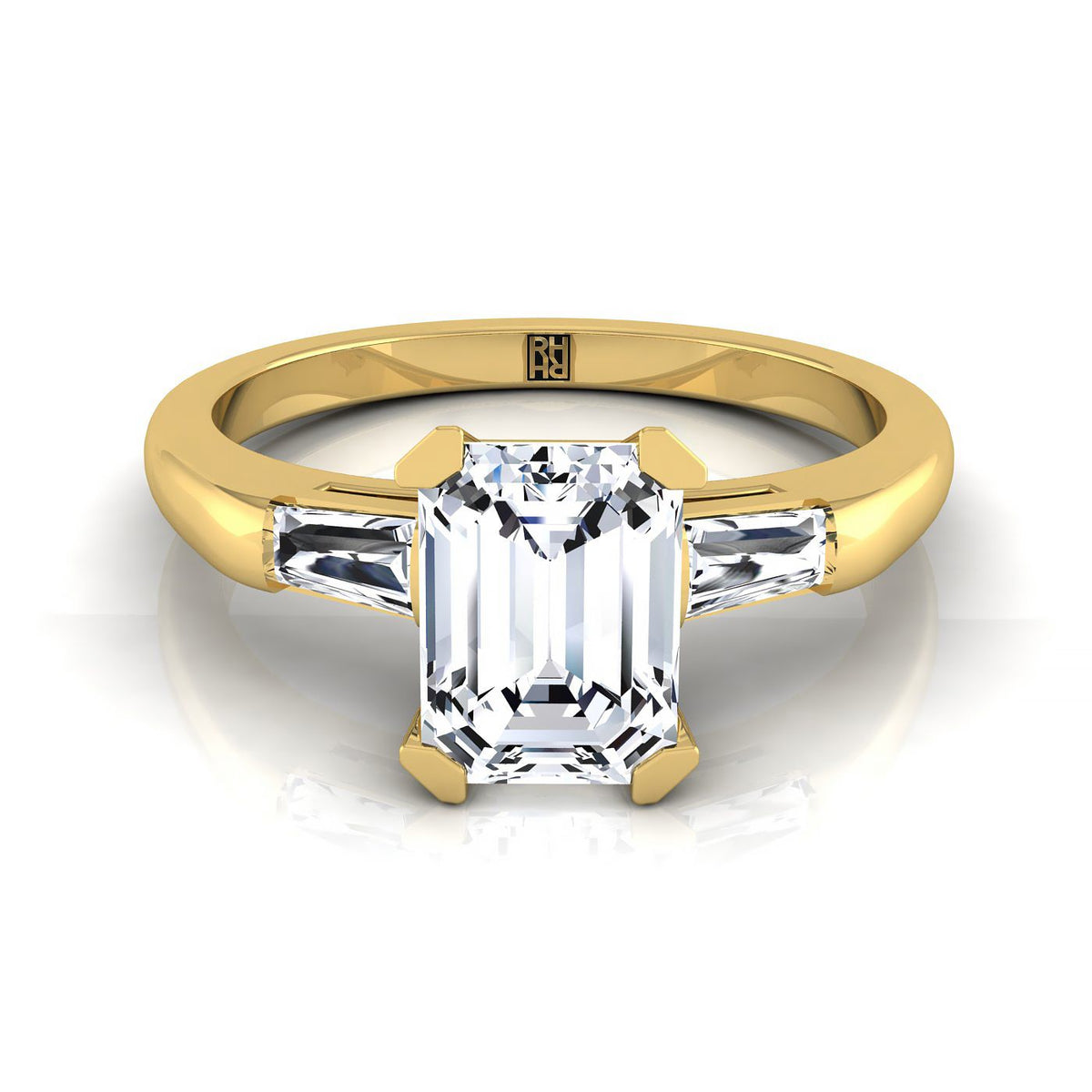 The Caroline emerald engagement ring setting in 18K Yellow Gold | RockHer