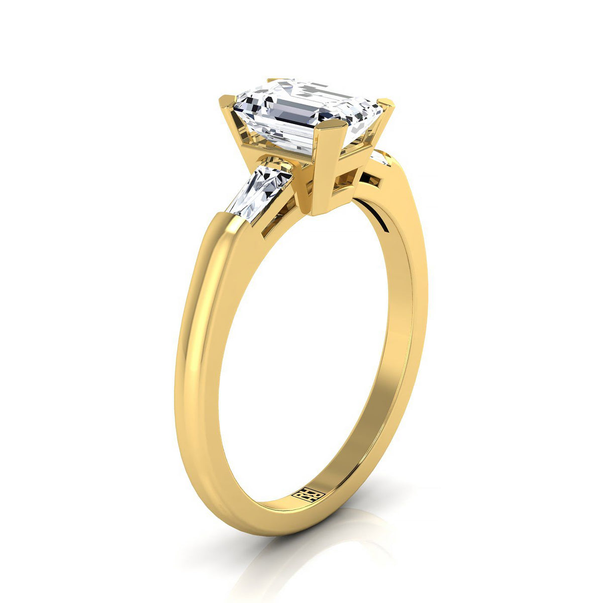 Select Three Stone Cut styling on The Caroline emerald engagement ring setting | RockHer