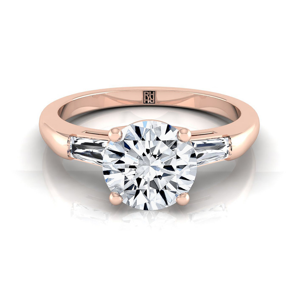 The Caroline round engagement ring setting in 14K Rose Gold | RockHer