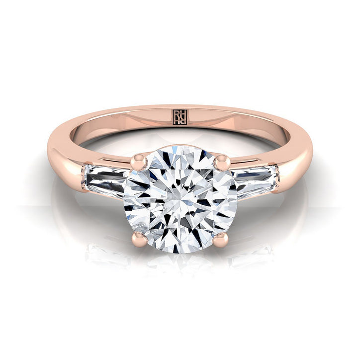 The Caroline Select Three Stone Engagement Ring with Lab Diamond in 14K Rose Gold - view 1