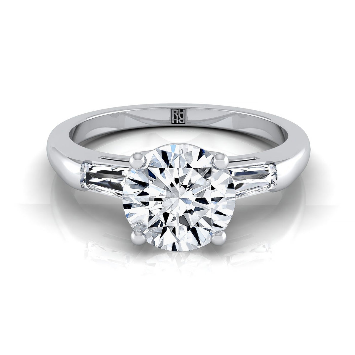 The Caroline round engagement ring setting in Platinum | RockHer