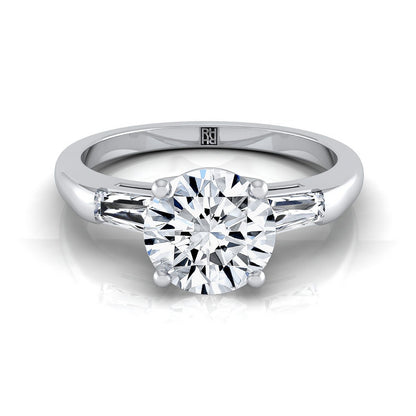 The Caroline Select Three Stone Engagement Ring with Lab Diamond in Platinum - view 1