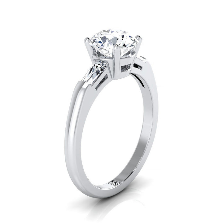 The Caroline Select Three Stone Engagement Ring with Lab Diamond in Platinum - view 2