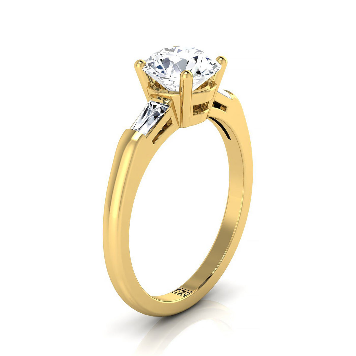 Select Three Stone styling on The Caroline round engagement ring setting | RockHer