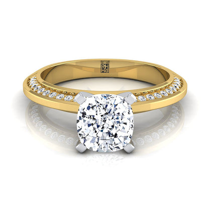The Clover Select Pavé Engagement Ring with Lab Diamond in 18K Yellow Gold - view 1