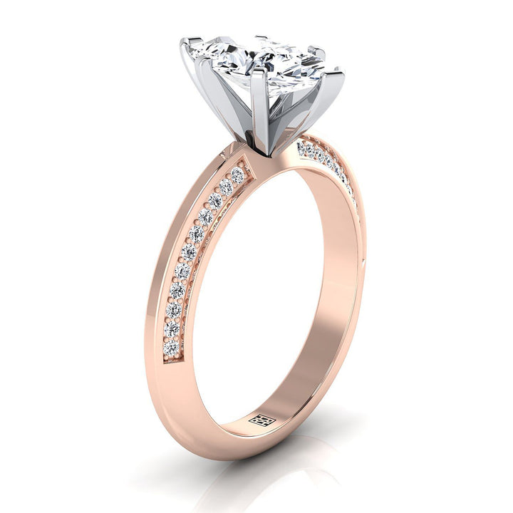 The Clover Select Pavé Engagement Ring with Lab Diamond in 14K Rose Gold - view 2