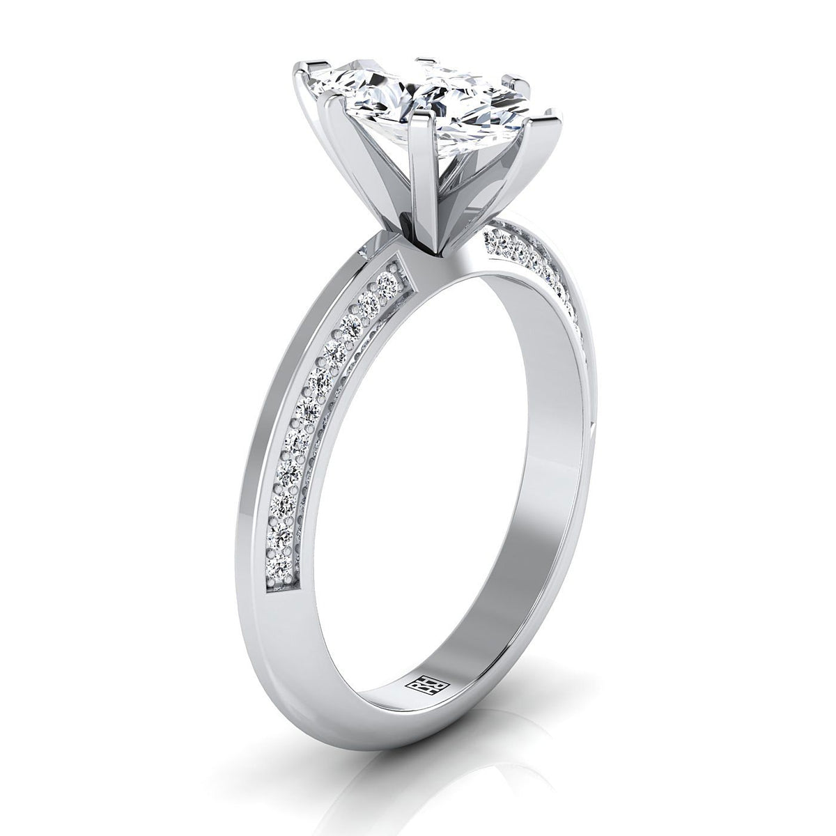 Select Knife Edge Pavé styling on The Clover marquise engagement ring setting | RockHer