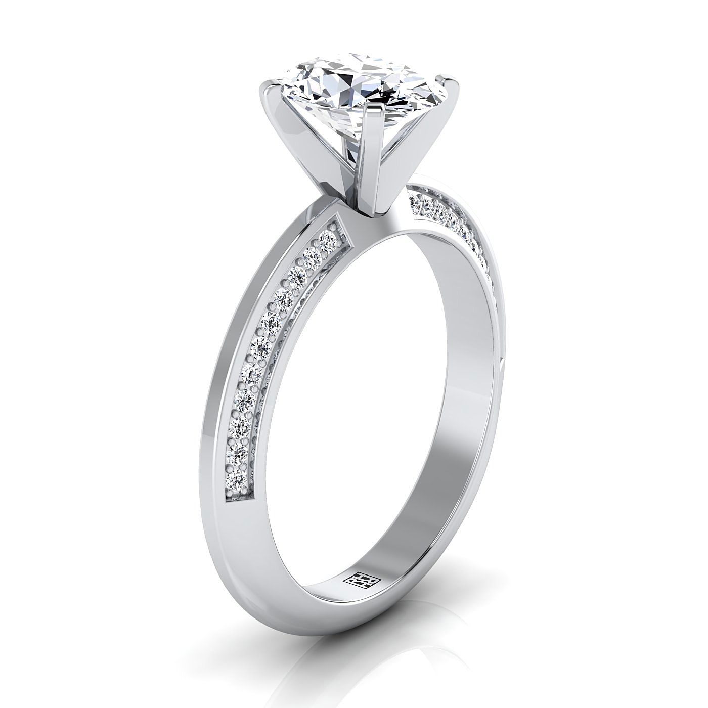 Select Knife Edge Pavé styling on The Clover oval engagement ring setting | RockHer