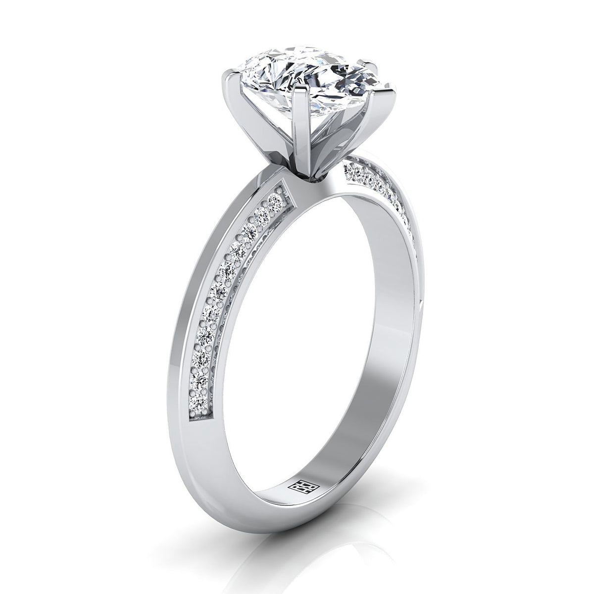 Select Knife Edge Pavé styling on The Clover pear engagement ring setting | RockHer