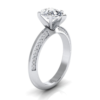 The Clover Select Pavé Engagement Ring with Lab Diamond in 18K White Gold - view 2