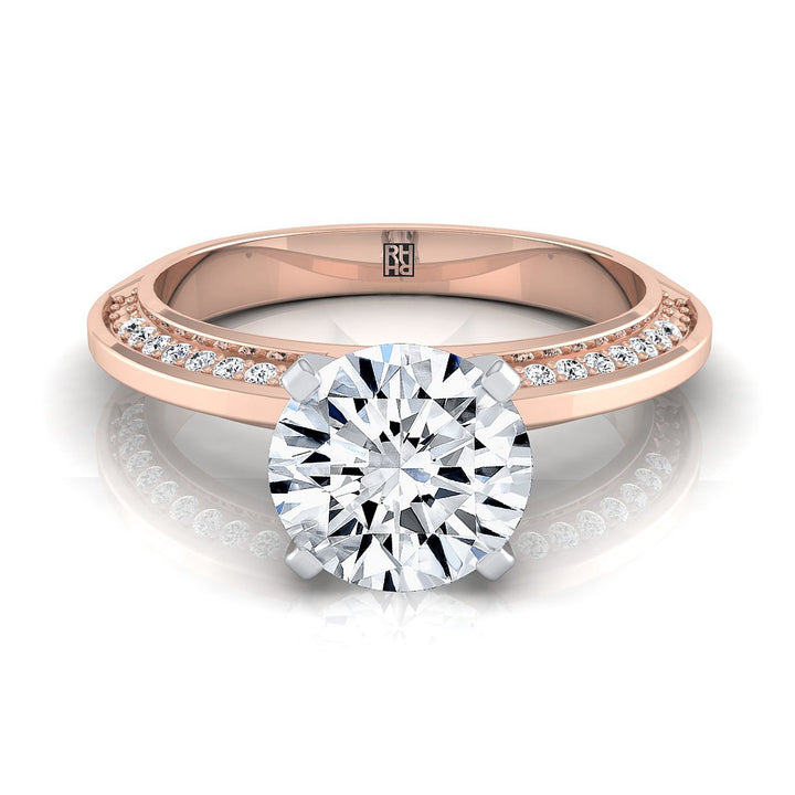 The Clover Select Pavé Engagement Ring with Lab Diamond in 14K Rose Gold - view 1