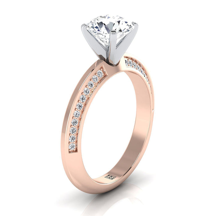 The Clover Select Pavé Engagement Ring with Lab Diamond in 14K Rose Gold - view 2