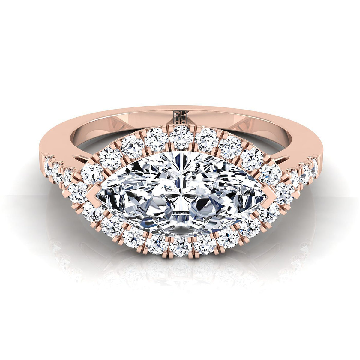 The Crimson marquise engagement ring setting in 14K Rose Gold | RockHer