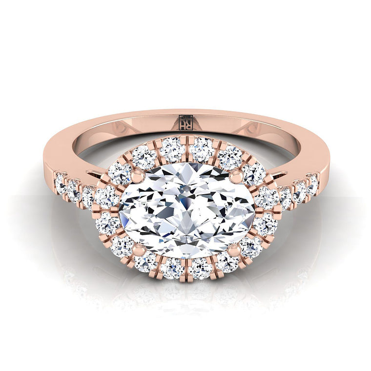 The Crimson Select Halo Oval Lab Diamond Engagement Ring in 14K Rose Gold