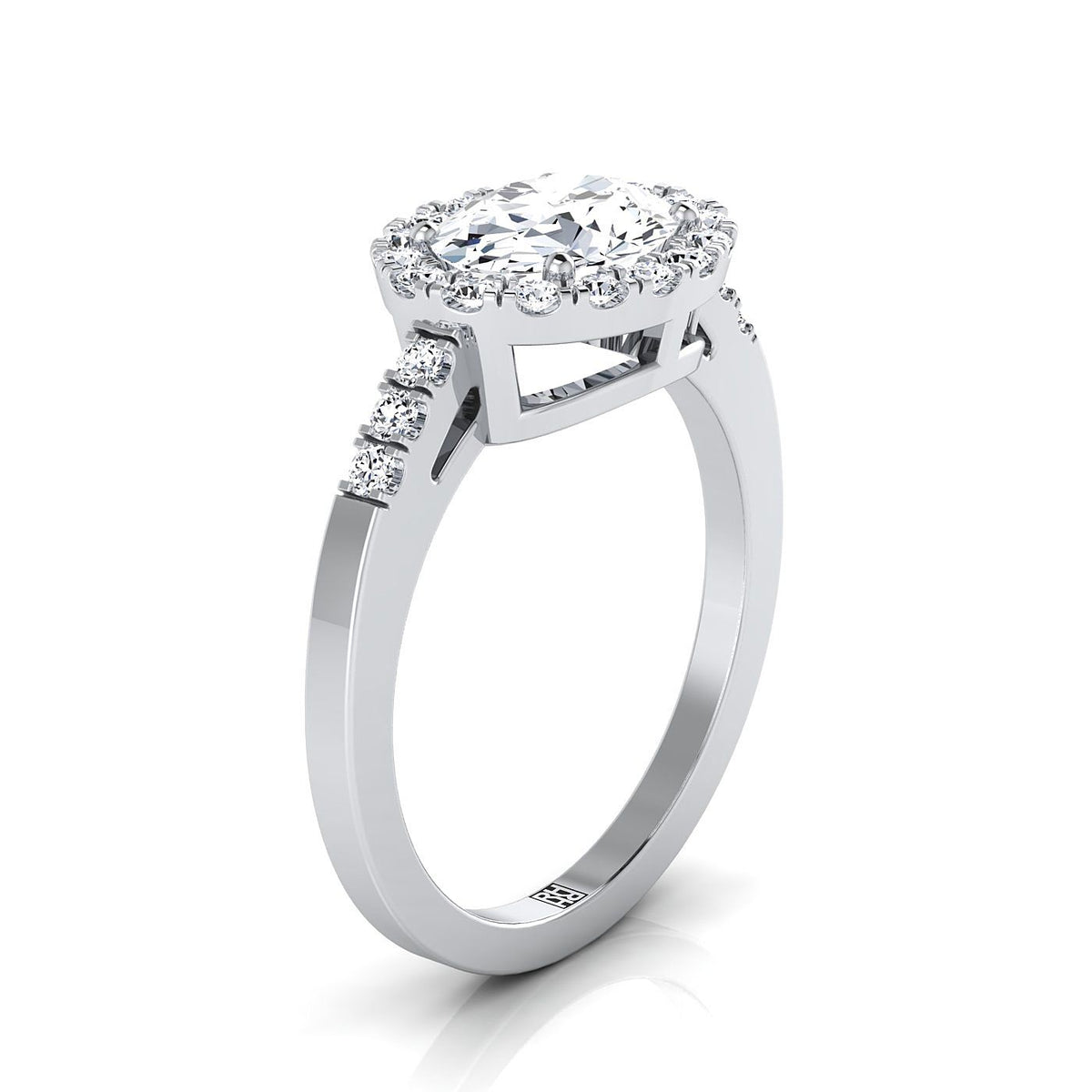 Made to order: The Crimson oval engagement ring setting in 18K White Gold | RockHer