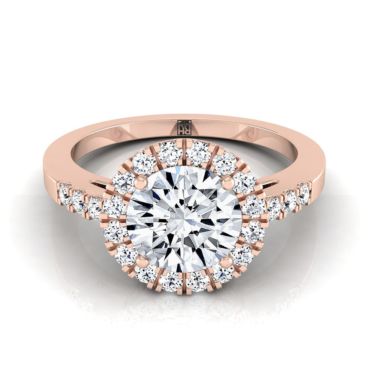 The Crimson round engagement ring setting in 14K Rose Gold | RockHer