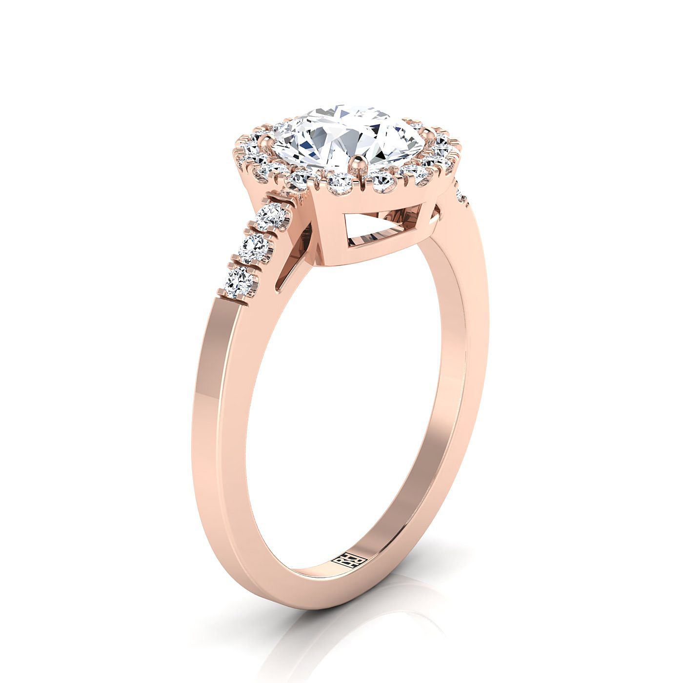 Select Halo styling on The Crimson round engagement ring setting | RockHer