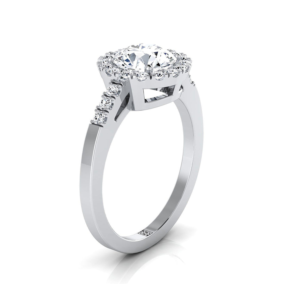 Made to order: The Crimson round engagement ring setting in 18K White Gold | RockHer
