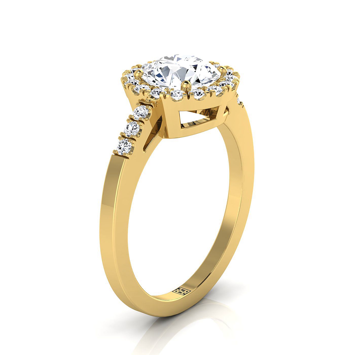 Made to order: The Crimson round engagement ring setting in 18K Yellow Gold | RockHer