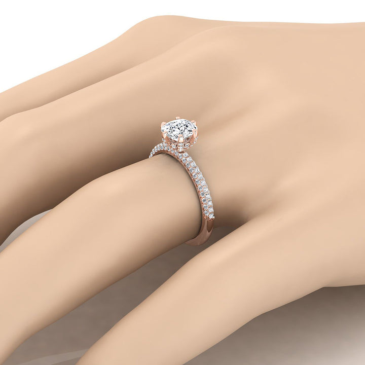 The Daisy Select Pavé Engagement Ring with Lab Diamond in 14K Rose Gold - view 3
