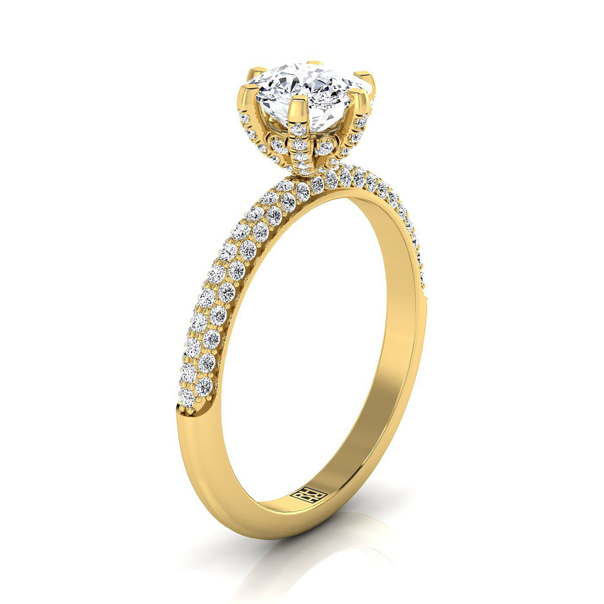 Made to order: The Daisy cushion engagement ring setting in 18K Yellow Gold | RockHer