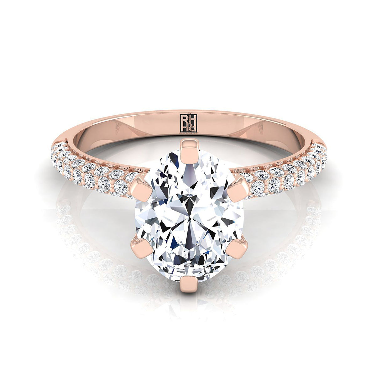 The Daisy oval engagement ring setting in 14K Rose Gold | RockHer
