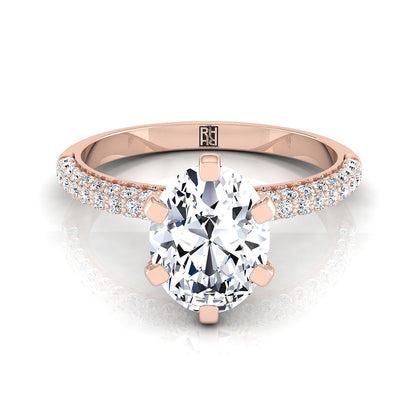 The Daisy Select Pavé Engagement Ring with Lab Diamond in 14K Rose Gold - view 1