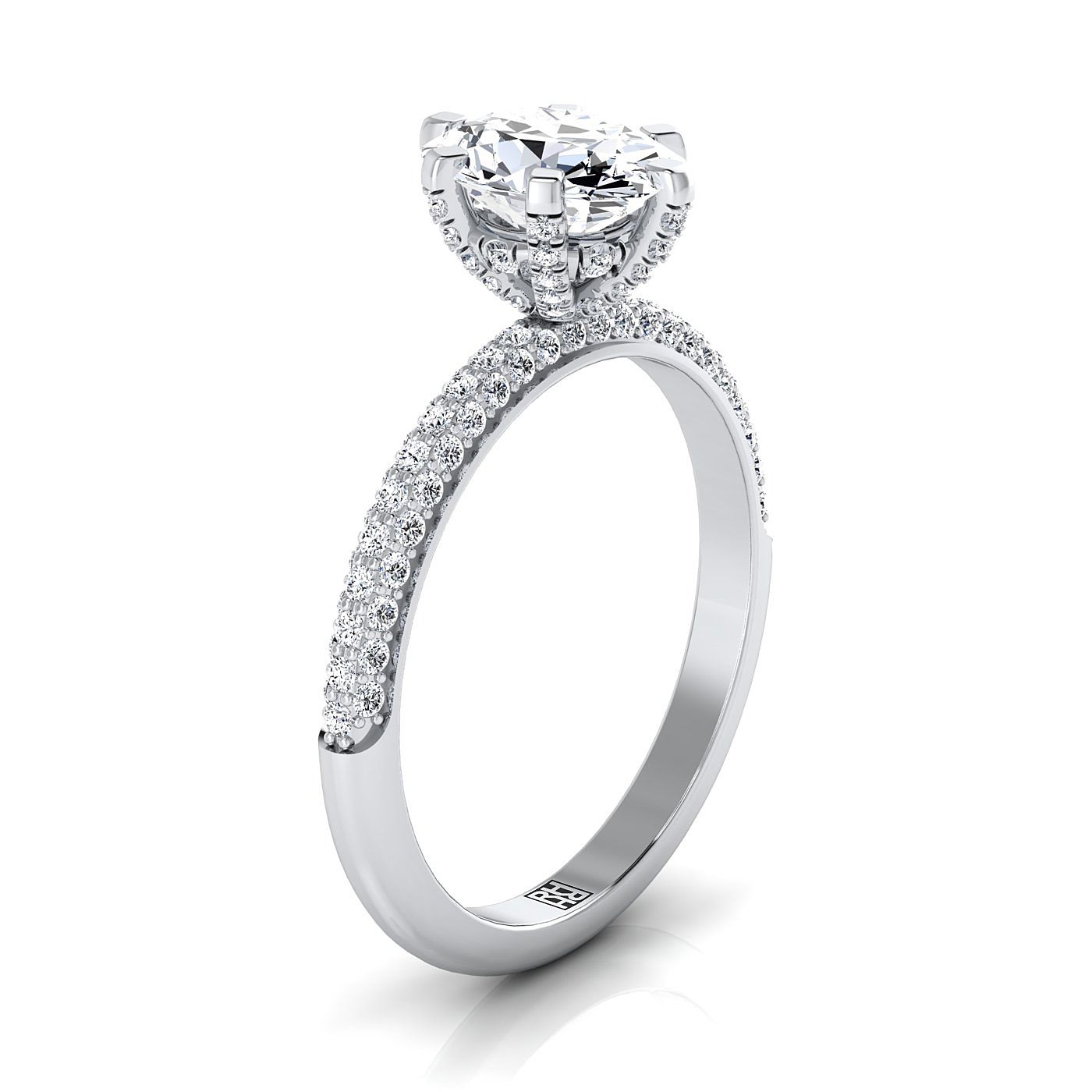 Made to order: The Daisy oval engagement ring setting in 18K White Gold | RockHer