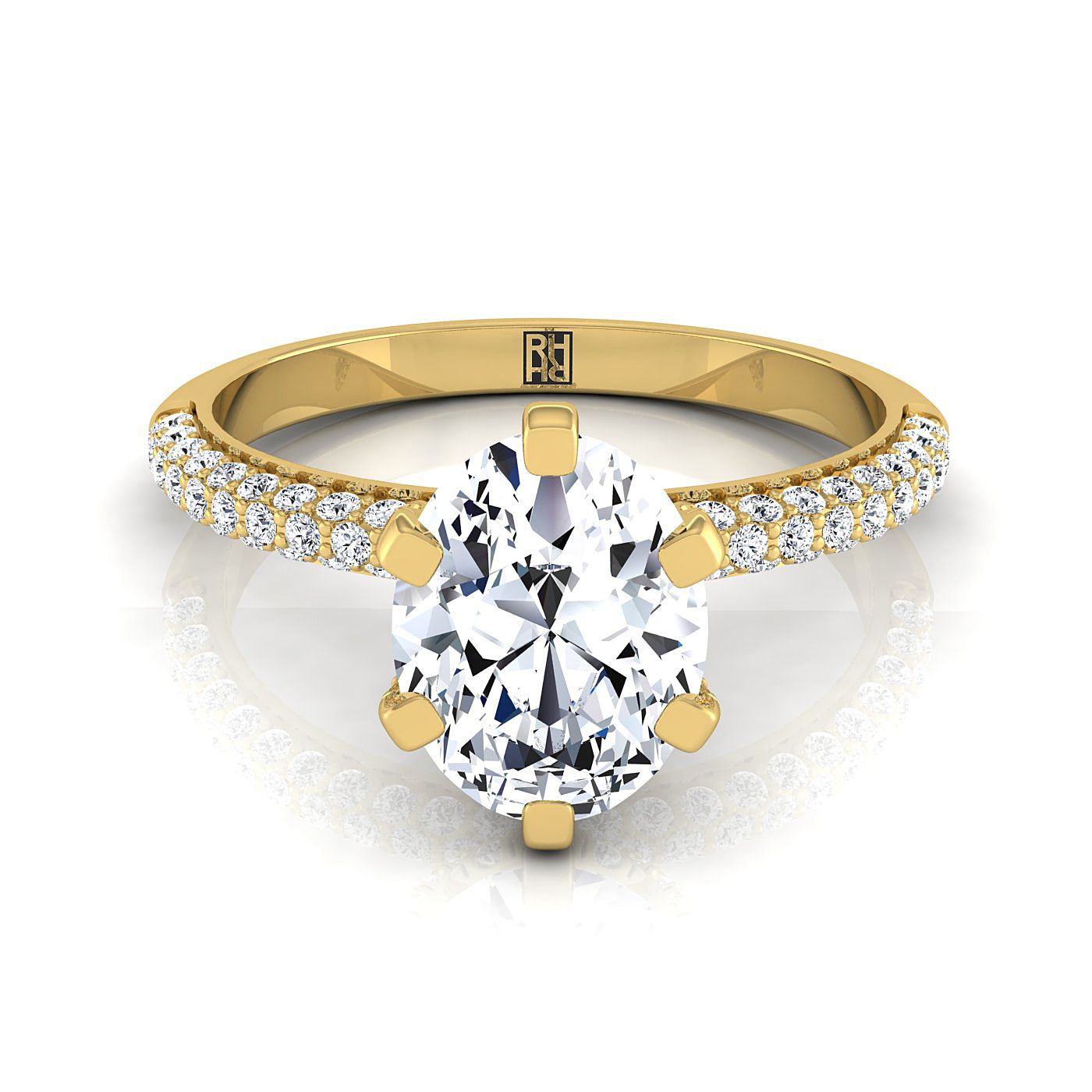Daisy Select Diamond Oval Lab Diamond Engagement Ring in 18K Yellow Gold | RockHer