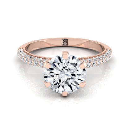 The Daisy Select Pavé Engagement Ring with Lab Diamond in 14K Rose Gold - view 1