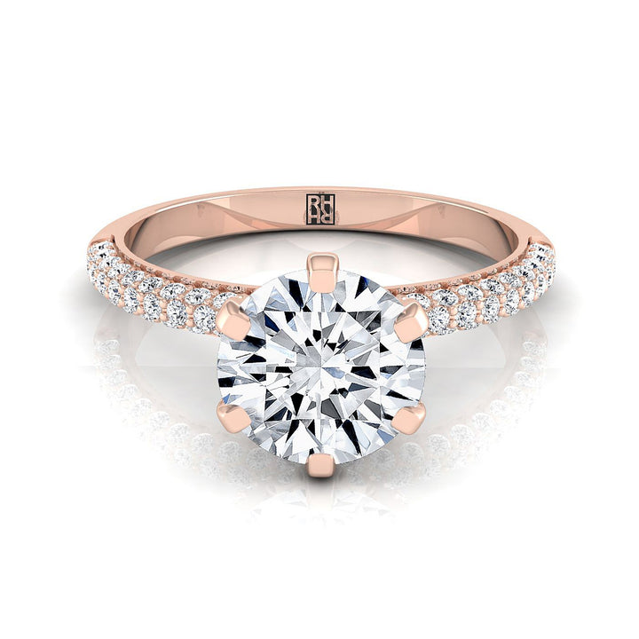 The Daisy Select Pavé Engagement Ring with Lab Diamond in 14K Rose Gold - view 1