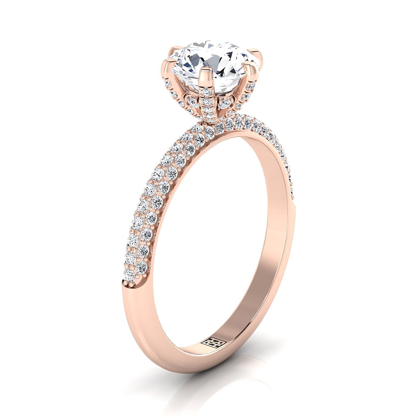 Select Pavé styling on The Daisy round engagement ring setting | RockHer