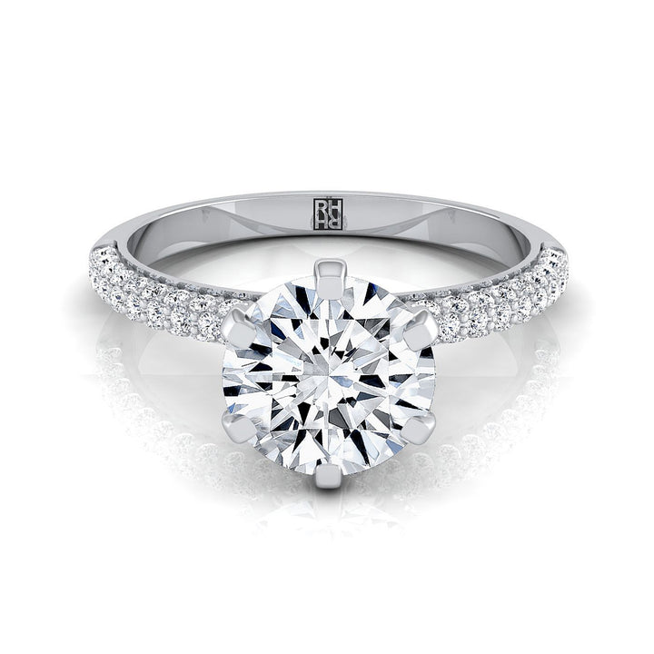 The Daisy Select Pavé Engagement Ring with Lab Diamond in 18K White Gold - view 1