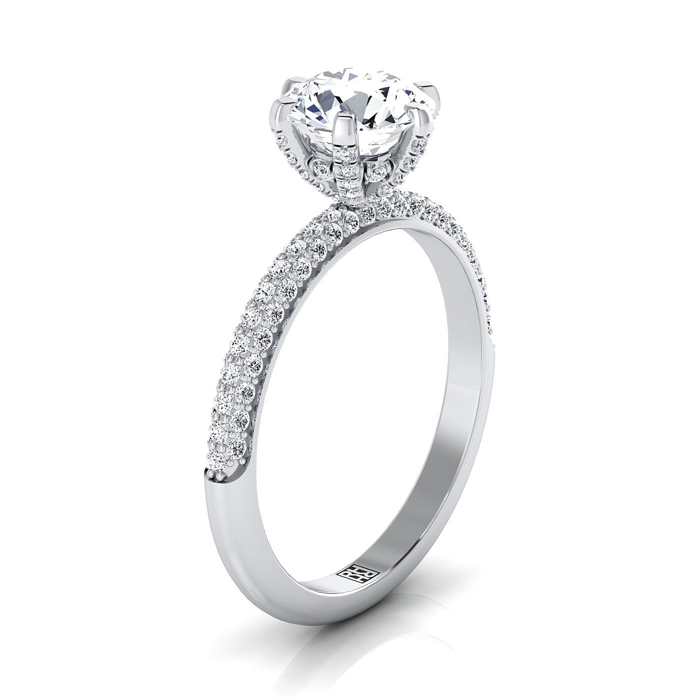 Select Pavé styling on The Daisy round engagement ring setting | RockHer