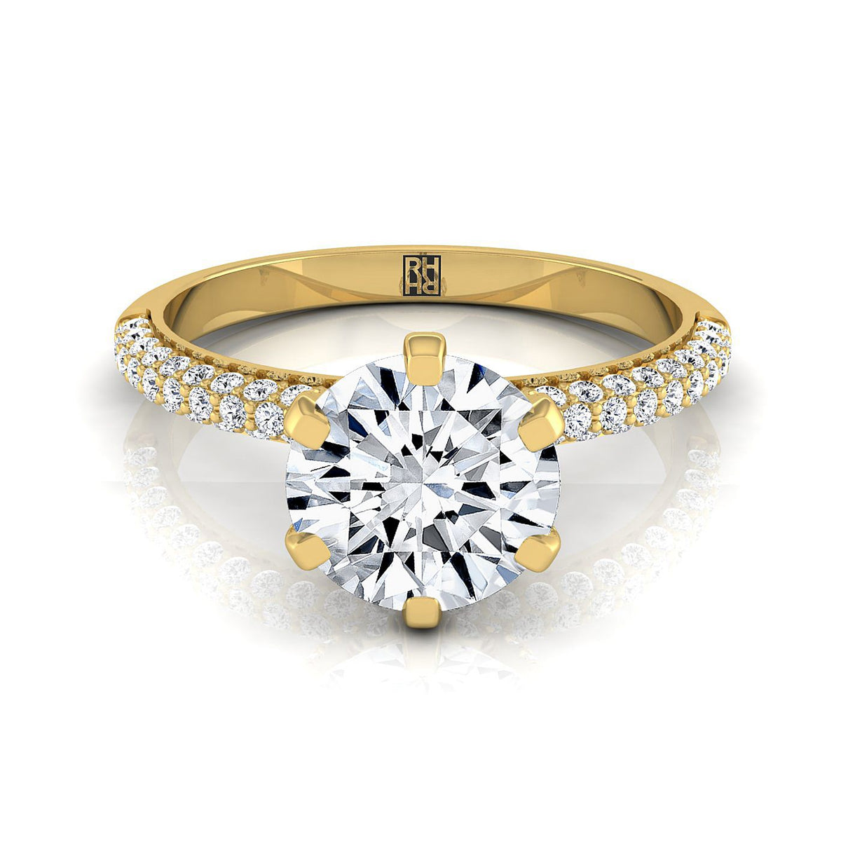 The Daisy round engagement ring setting in 18K Yellow Gold | RockHer