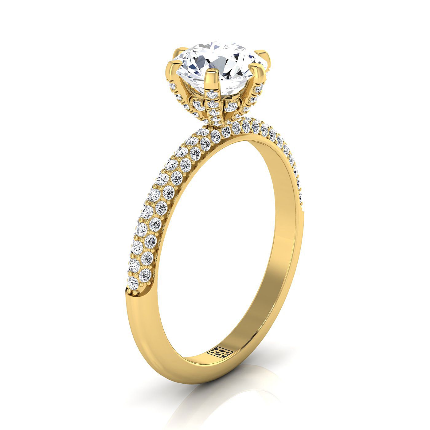 Select Pavé styling on The Daisy round engagement ring setting | RockHer