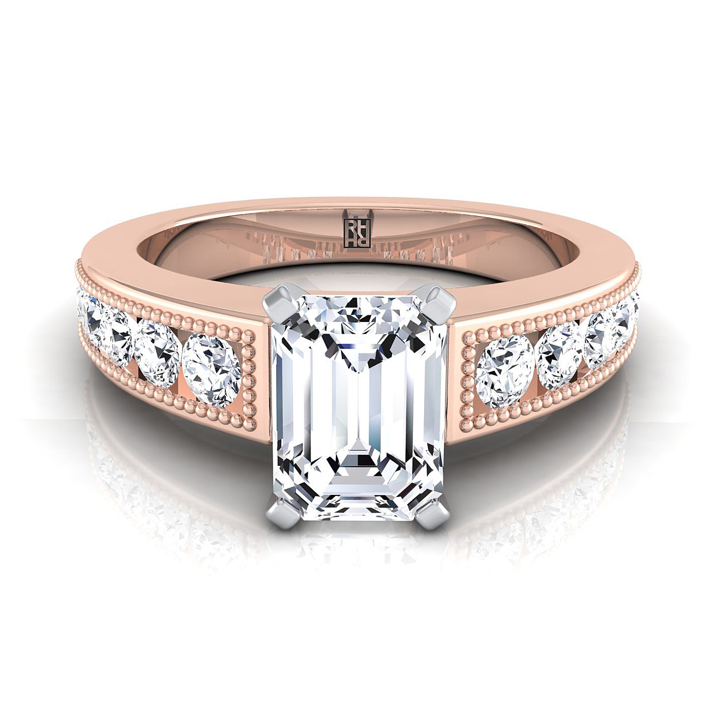 The Eleanor Select Channel Set Engagement Ring with Lab Diamond in 14K Rose Gold - view 1