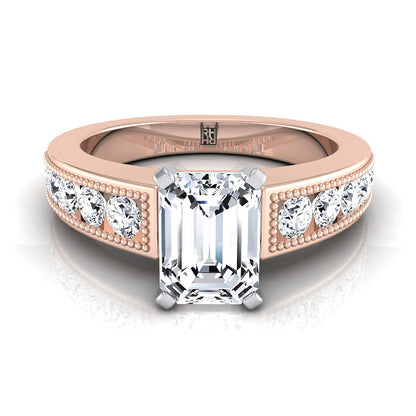 The Eleanor Select Channel Set Engagement Ring with Lab Diamond in 14K Rose Gold - view 1