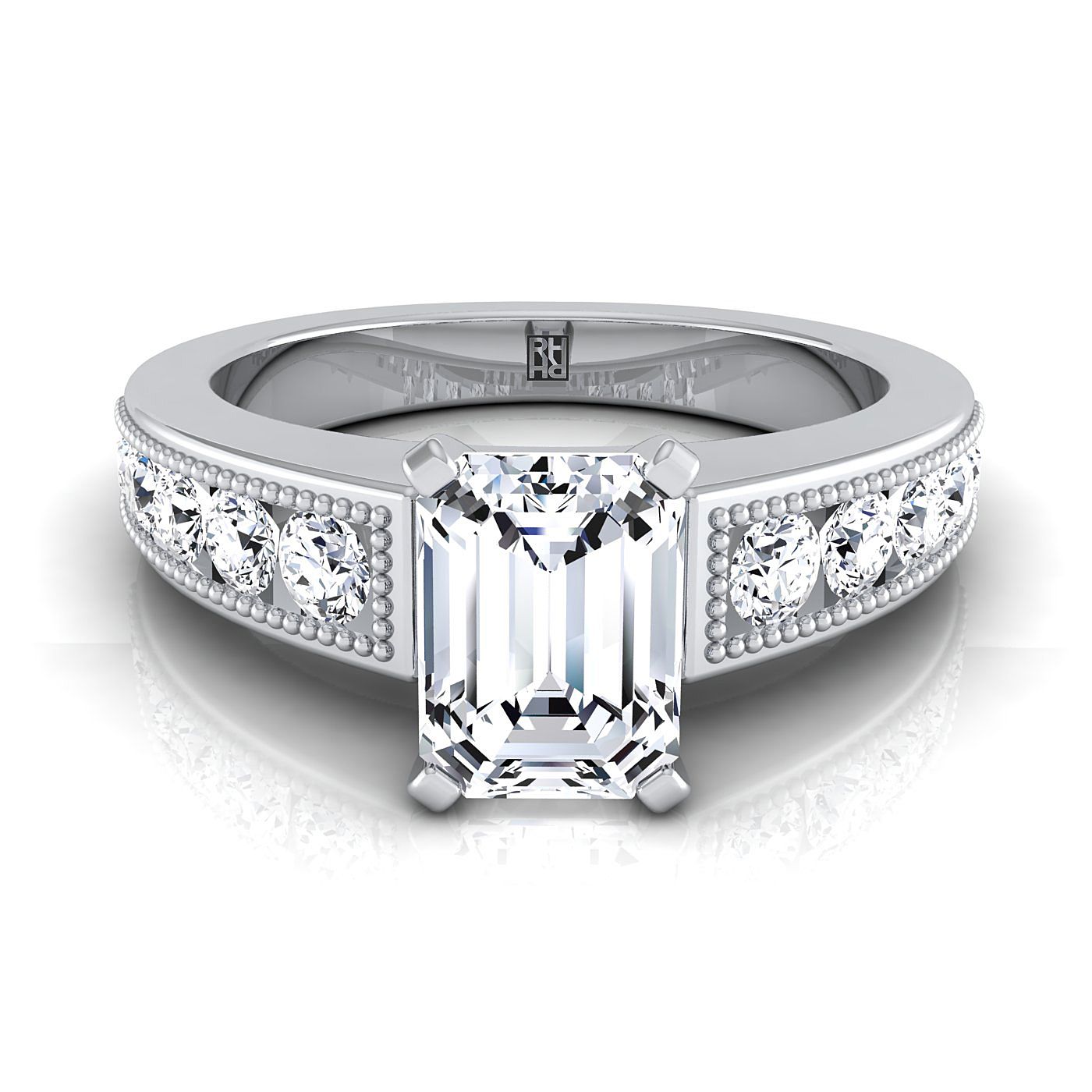 The Eleanor Select Channel Set Engagement Ring with Lab Diamond in 18K White Gold - view 1