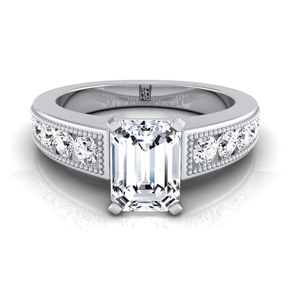 The Eleanor Select Channel Set Engagement Ring with Lab Diamond in 18K White Gold - view 1