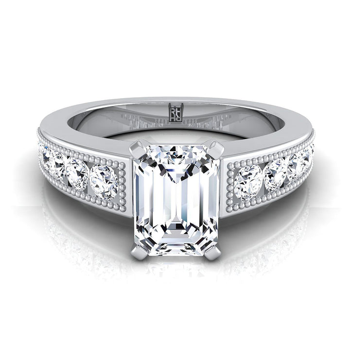 The Eleanor Select Channel Set Engagement Ring with Lab Diamond in 18K White Gold - view 1