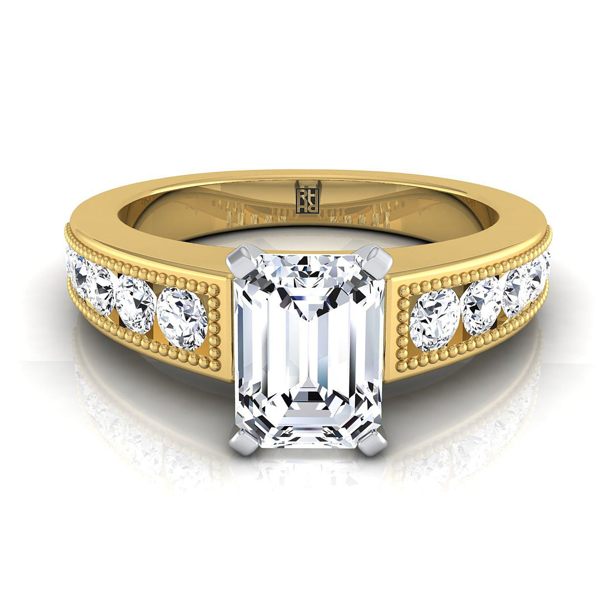 The Eleanor emerald engagement ring setting in 18K Yellow Gold | RockHer