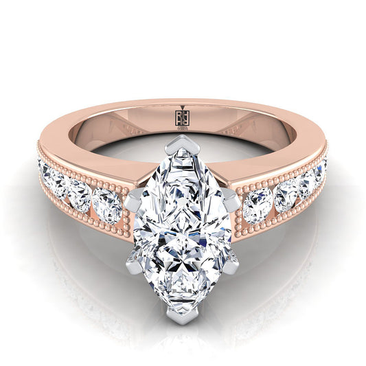 The Eleanor Select Channel Set Engagement Ring with Lab Diamond in 14K Rose Gold - view 1