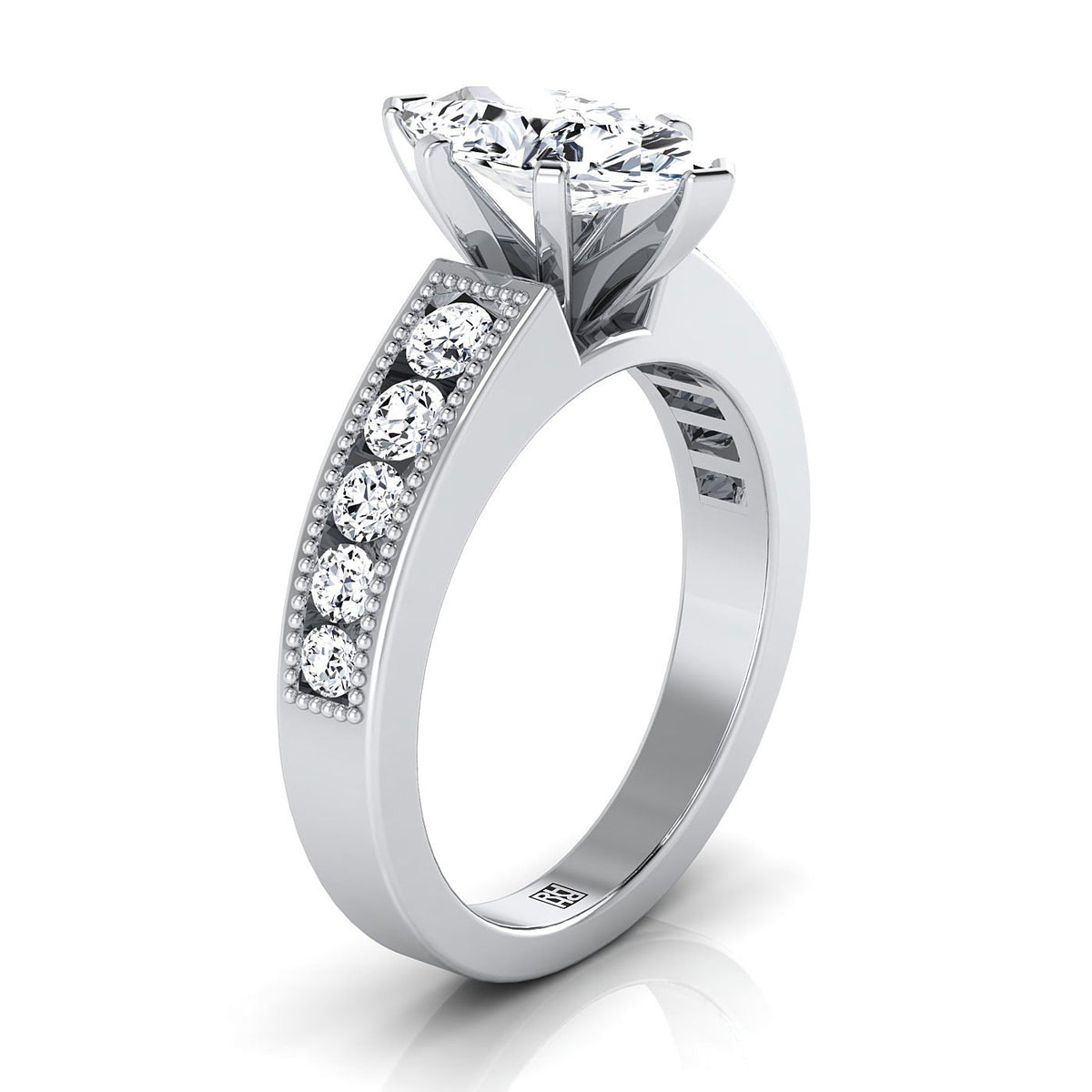 Select Channel Set styling on The Eleanor marquise engagement ring setting | RockHer