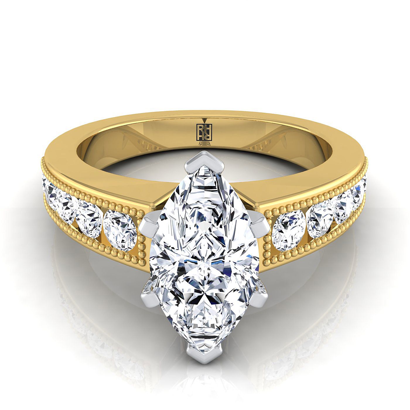 The Eleanor Select Channel Set Engagement Ring with Lab Diamond in 18K Yellow Gold - view 1