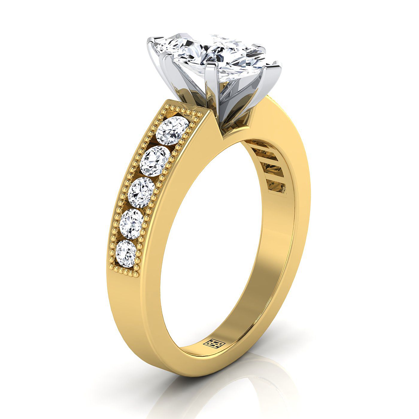 Select Channel Set styling on The Eleanor marquise engagement ring setting | RockHer